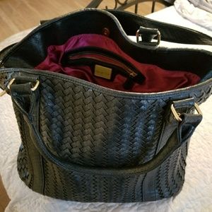 SOLD! Deux Lux Dark Navy Weave Bag - Large